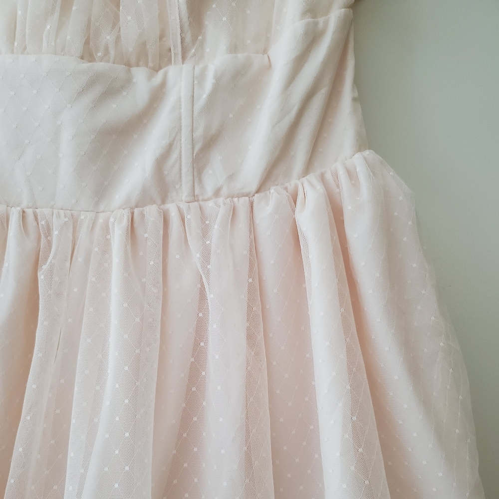 Unique Vintage Swiss Dot Tulle Sweetheart Retro Swing Dress - Picture 7 of 16